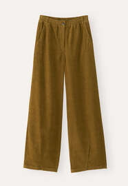 Cordhose mit Abn&auml;hern am Saum, Flechte, webstill
