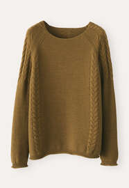 Pullover mit Zopfmuster, Flechtengr&uuml;n, webstill