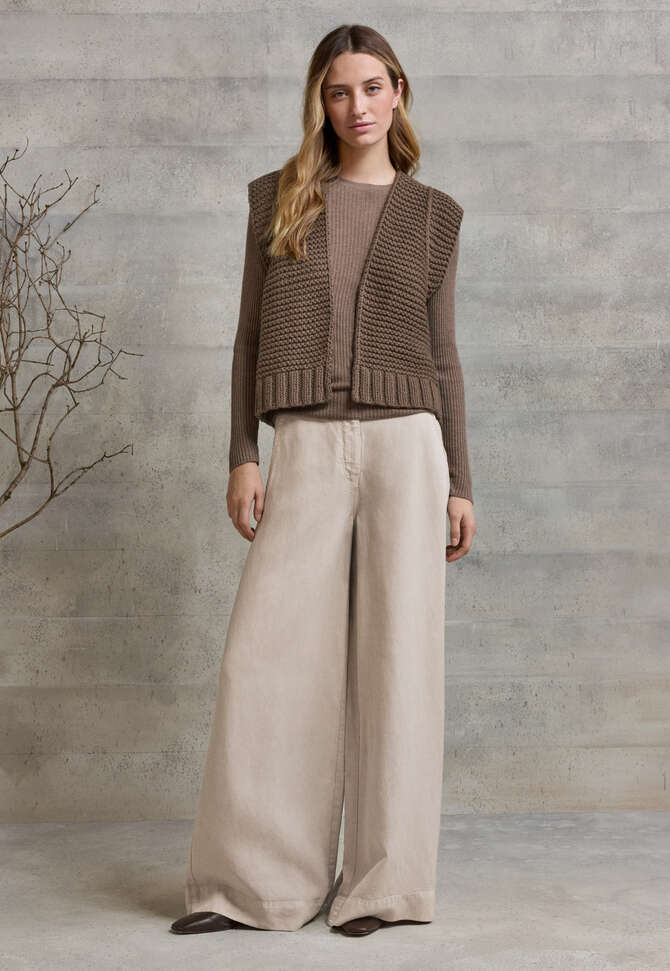 Hose mit weitem Bein, Blasses Nerzbraun, completeTheLook