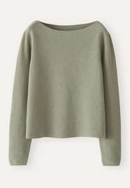 Pullover mit U-Boot-Ausschnitt, Salbei, webstill