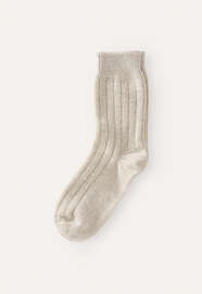 Gerippte Socken, Zartes Grau, webstill