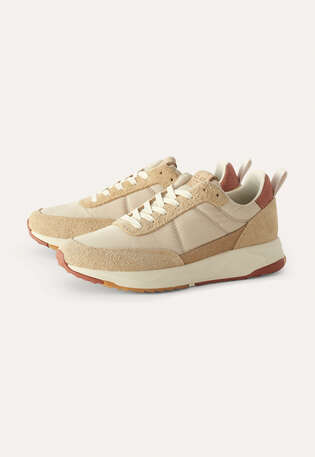 Schn&uuml;r-Sneaker, Sand/Rost, webstill
