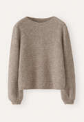 Fangmuster-Pullover, Taupe-Braun, webstill