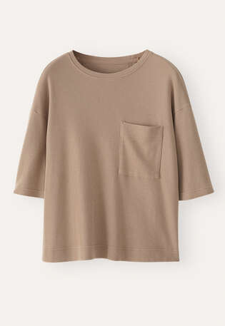 T-shirt mit Tasche, Weizen, webstill