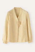 Hemd im Kimono-Stil, Pastellgelb, webstill