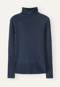 Gerippter Pullover, Dunkles Petrol, webstill