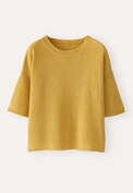 Kurz&auml;rmliger Pullover, Honig, webstill
