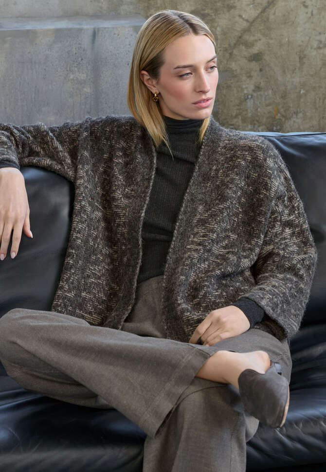 Gerippter Pullover, Schwarz meliert, completeTheLook