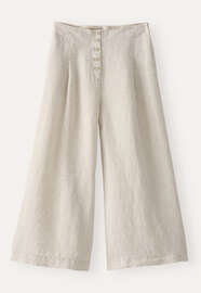 Culotte mit Faltenfront, Blasses Naturbeige, webstill