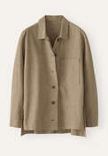 Strukturiertes Overshirt, Olives Lohbraun, webstill