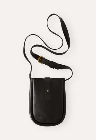 Kleine Schultertasche, Schwarz, webstill