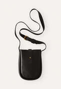 Kleine Schultertasche, Schwarz, webstill