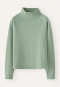Trichterkragen-Sweatshirt, Dunkles Aqua, webstill