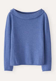 Pullover mit U-Boot-Kragen, Lavendelblau, webstill