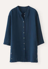 Bluse mit gekn&ouml;pften Seiten, Tintenpetrol, webstill
