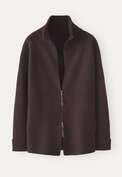Gestrickte Jacke mit Rei&szlig;verschluss, Bitterschokolade, webstill