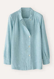 Hemd mit Kragen und Revers, Blasses Ozeanblau, webstill