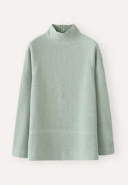 Tunika mit Trichterkragen, Aqua/Mint, webstill